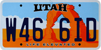 UT license plate W466ID
