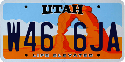 UT license plate W466JA