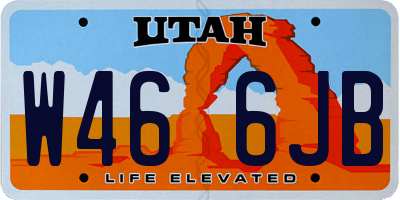 UT license plate W466JB