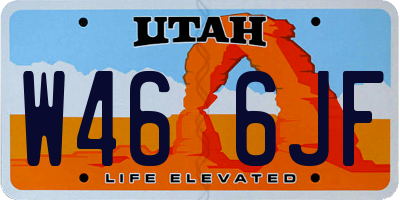 UT license plate W466JF
