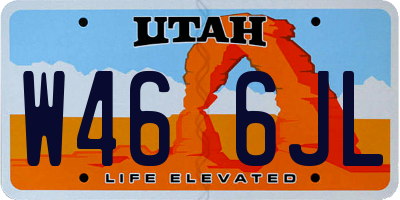 UT license plate W466JL