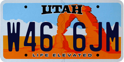 UT license plate W466JM