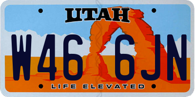 UT license plate W466JN
