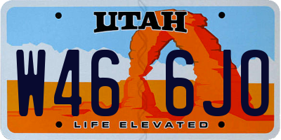UT license plate W466JO