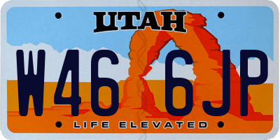 UT license plate W466JP