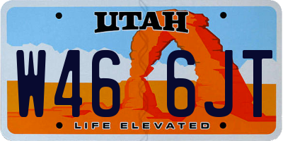 UT license plate W466JT
