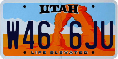 UT license plate W466JU