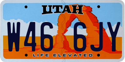 UT license plate W466JY