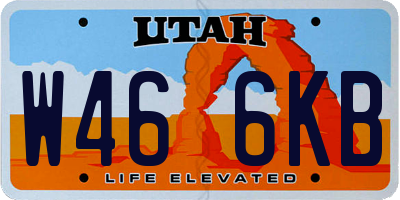 UT license plate W466KB