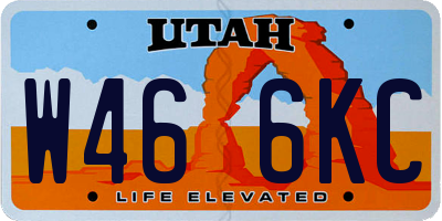UT license plate W466KC