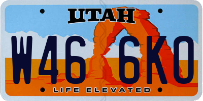 UT license plate W466KO