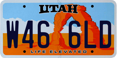 UT license plate W466LD