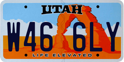 UT license plate W466LY