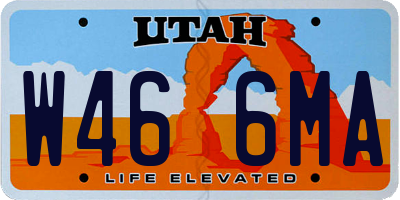 UT license plate W466MA