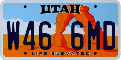 UT license plate W466MD