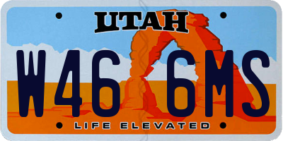 UT license plate W466MS