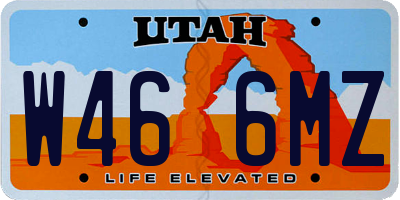 UT license plate W466MZ