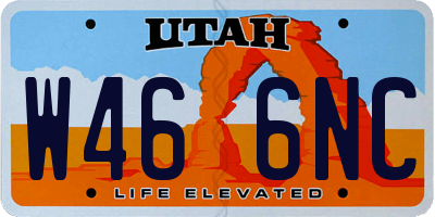 UT license plate W466NC