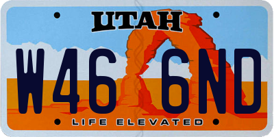 UT license plate W466ND