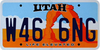 UT license plate W466NG