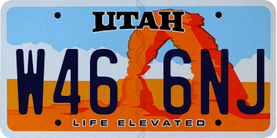UT license plate W466NJ
