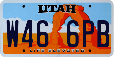UT license plate W466PB