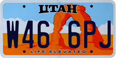 UT license plate W466PJ