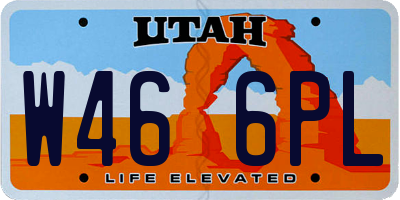 UT license plate W466PL