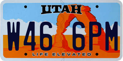 UT license plate W466PM