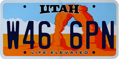 UT license plate W466PN