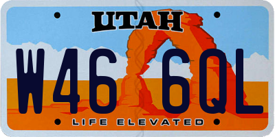 UT license plate W466QL