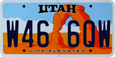 UT license plate W466QW