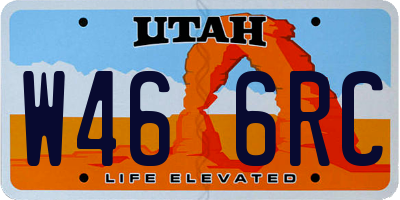 UT license plate W466RC