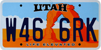UT license plate W466RK