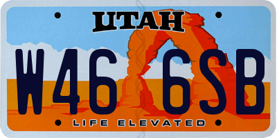 UT license plate W466SB