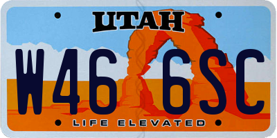 UT license plate W466SC