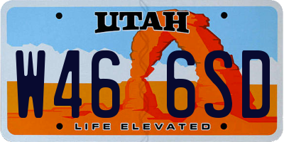 UT license plate W466SD