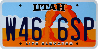 UT license plate W466SP