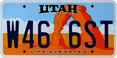 UT license plate W466ST
