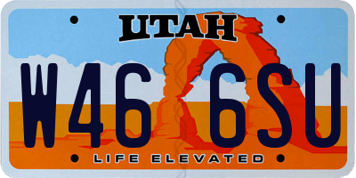 UT license plate W466SU