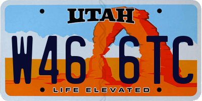 UT license plate W466TC