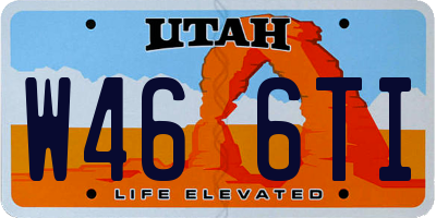 UT license plate W466TI
