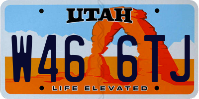UT license plate W466TJ