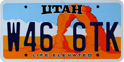 UT license plate W466TK