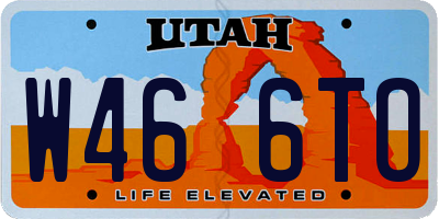 UT license plate W466TO