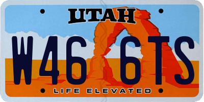 UT license plate W466TS