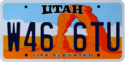 UT license plate W466TU