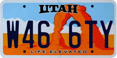 UT license plate W466TY