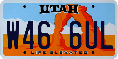 UT license plate W466UL
