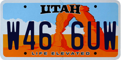 UT license plate W466UW